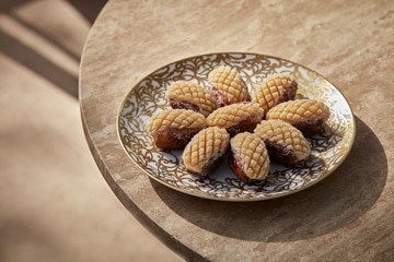 Dates stuffed with almond paste