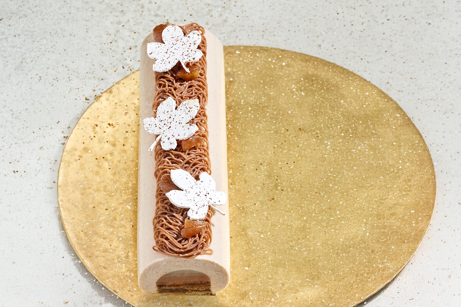 La bûche Mont blanc marron litchi