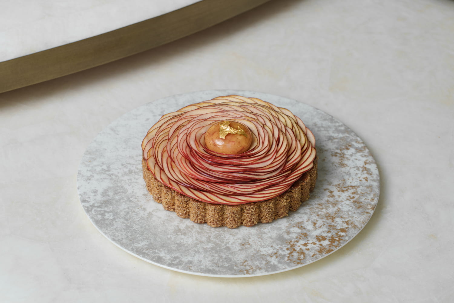 Roasted apple and almond tart